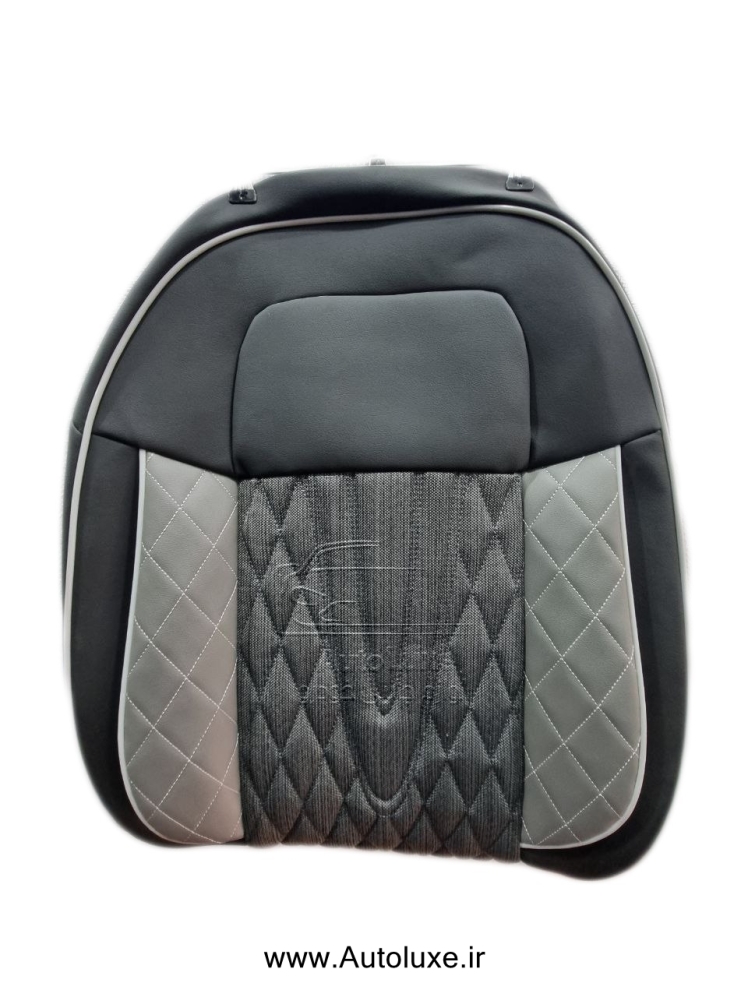 روکش صندلی تارا چرم مشکی وسط پارچه طوسی مدل Vip