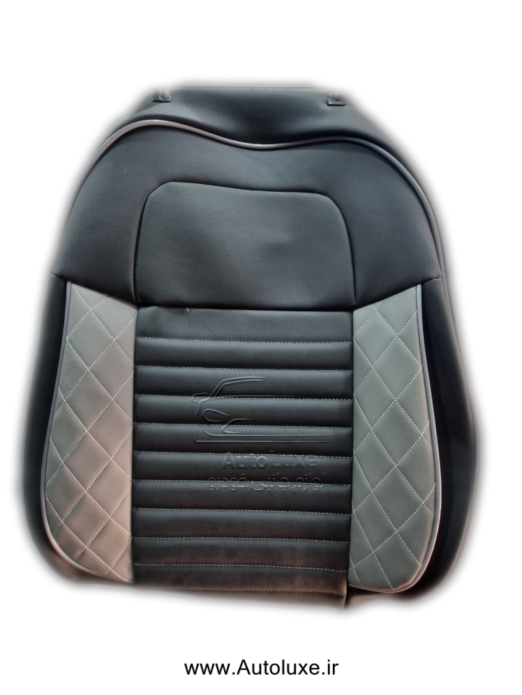 روکش صندلی تارا چرم مشکی طوسی مدل Vip