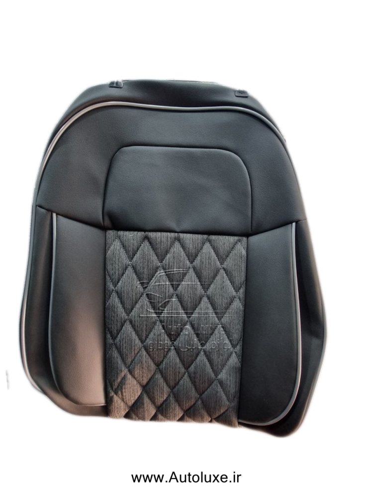 روکش صندلی تارا چرم و پارچه گلدوزی طوسی مدل Vip