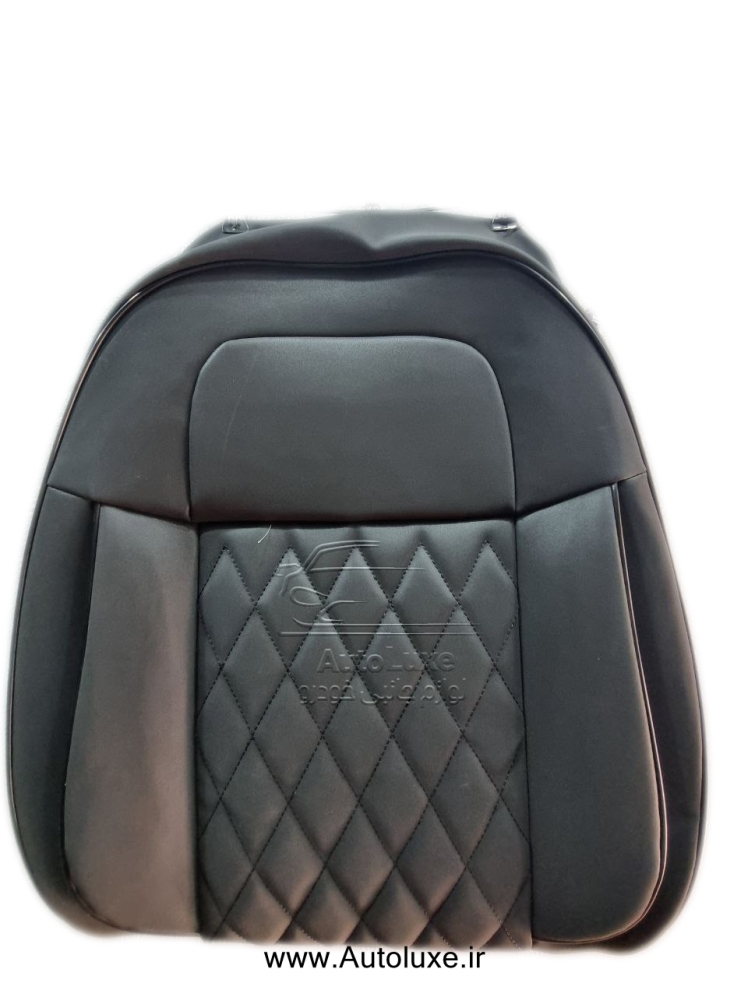 روکش صندلی تارا تمام چرم گلدوزی مشکی نوار ورنی مدل Vip