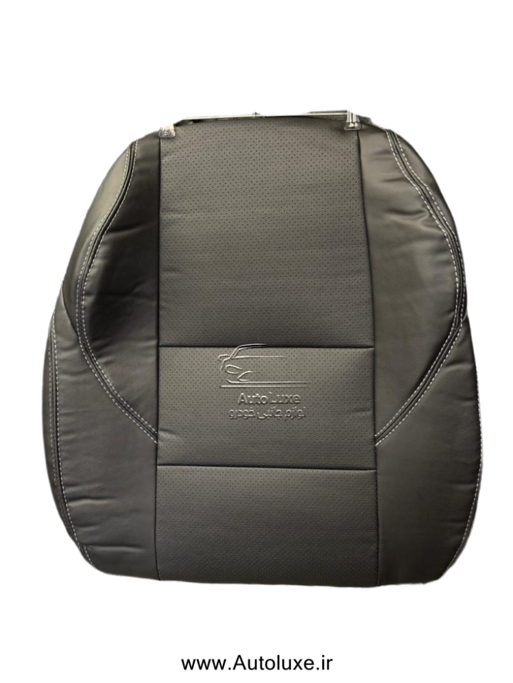 روکش صندلی ریرا (ری را) تمام چرم وسط سوزنی دوخت سفید رنگ مشکی