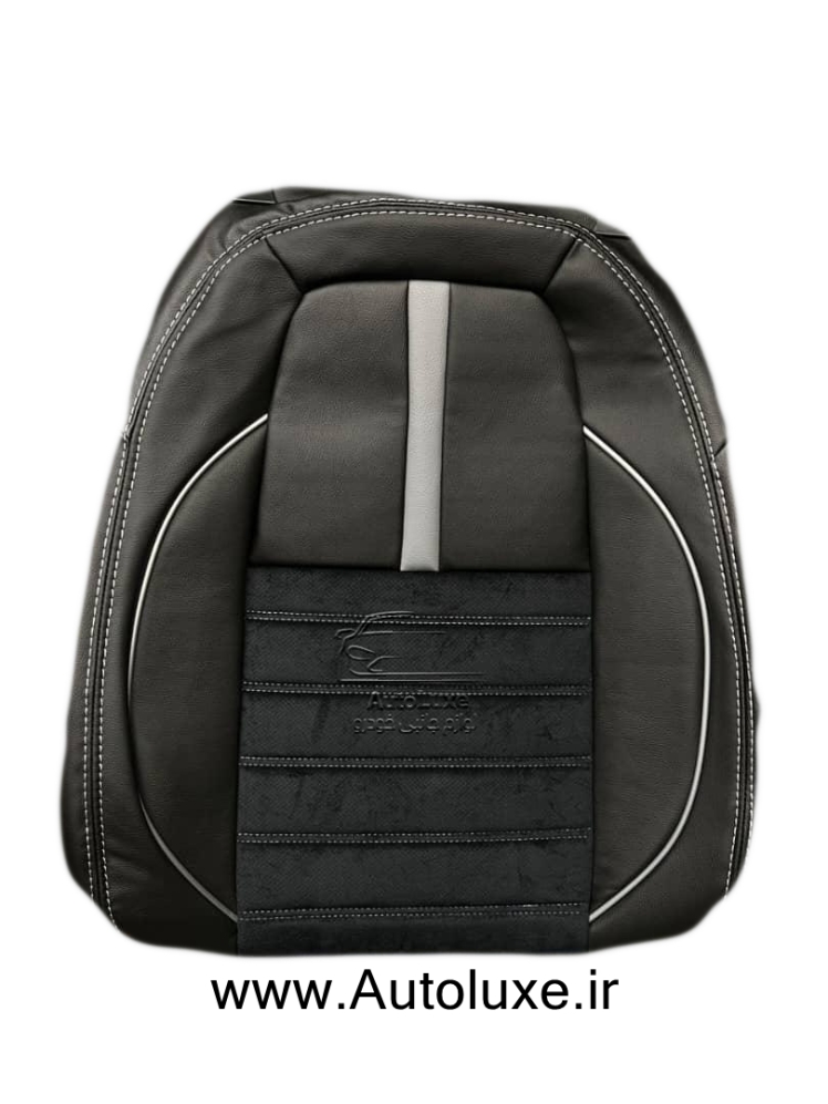 روکش صندلی تارا چرم و مخمل نوار طوسی