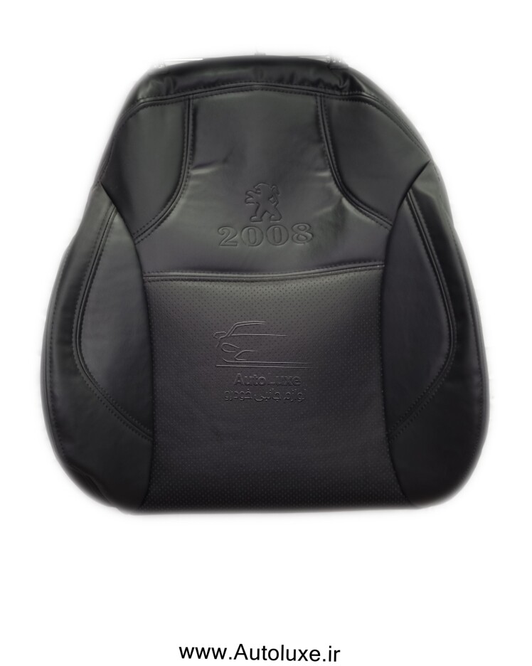 روکش صندلی پژو 2008 تمام چرم مشکی دوخت مشکی
