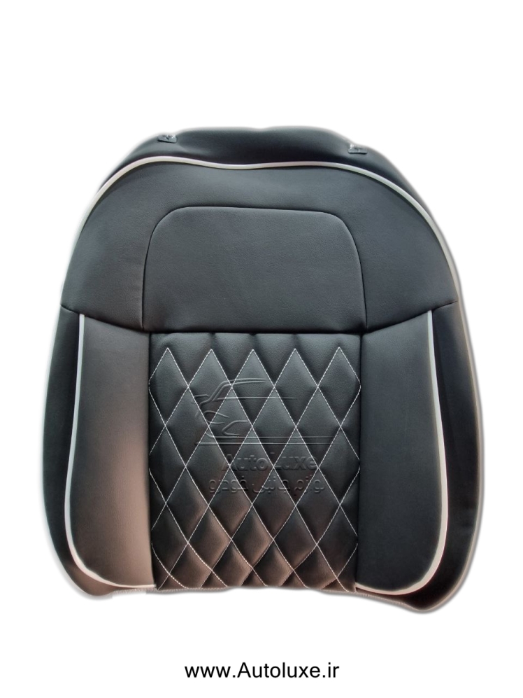 روکش صندلی تارا چرم مشکی نوار سفید مدل Vip