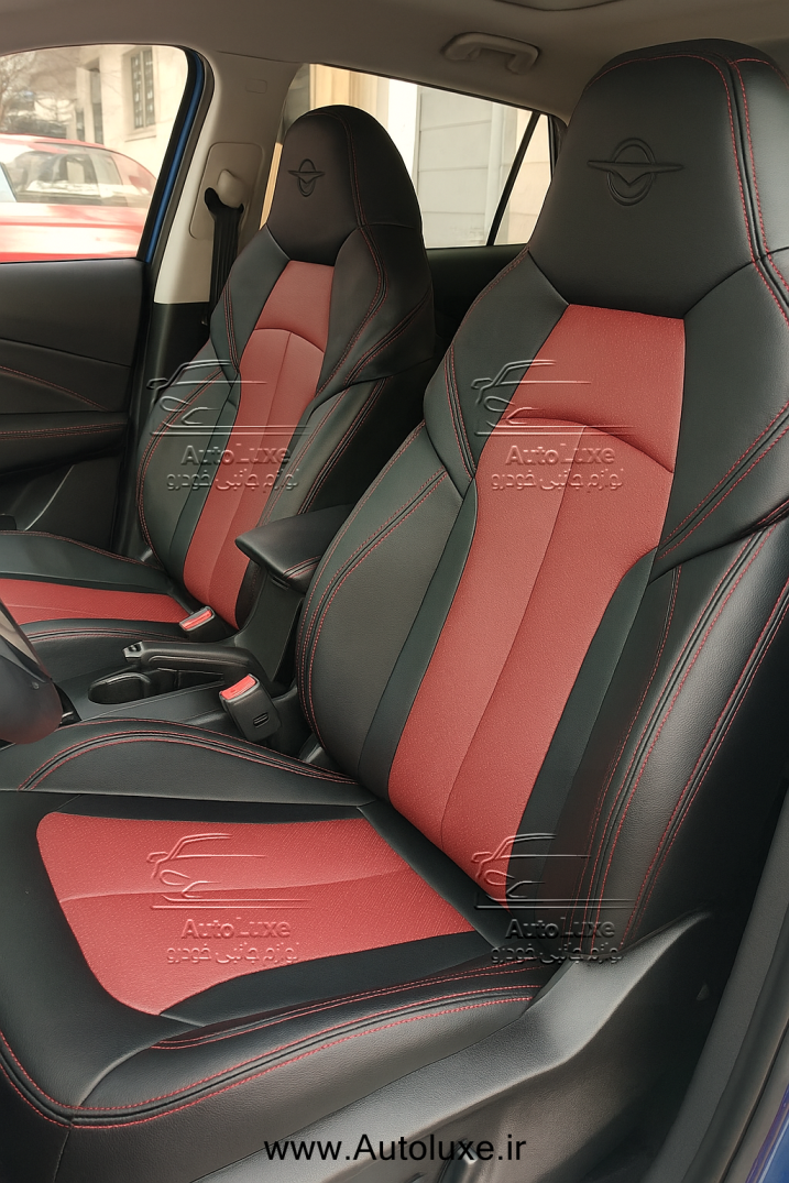 روکش صندلی هایما 8s تمام چرم مشکی زرشکی