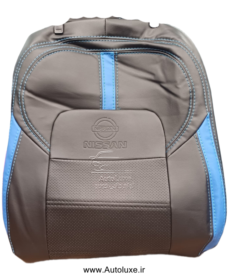 روکش صندلی نیسان سیلفی تمام چرم مشکی آبی
